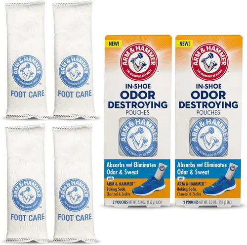 Arm & Hammer Bolsas que destruyen olores en el zapato, inserto desodorante de zapatos para reducir el olor y absorber la humedad, eliminador de