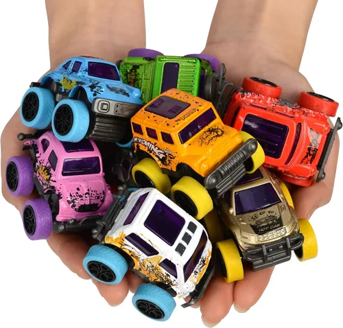 Vista 2 de Monster Truck Christmas Stocking Stuffers for Boys Age 3-6 – Pull Back Monster Trucks for Party Favors, Set of 8