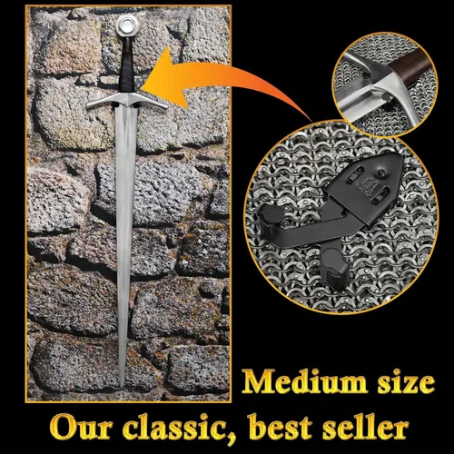 Vista 4 de Mythrojan Soporte de pared de metal de una sola espada, colgador vertical de 3 pulgadas, estante de pared multifuncional ajustable para espada