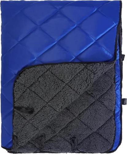 Vista 14 de REDCAMP Manta impermeable para estadio con forro sherpa, manta de automóvil para clima frío, resistente al viento para acampar al aire libre