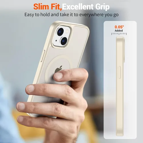 Vista 1749 de SUPFINE - Funda magnética para iPhone 13 Pro Max (compatible con MagSafe), (protección contra caídas de grado militar de 10 pies), delgada, Negro