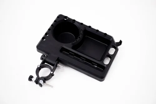 Vista 2 de Bandeja de herramientas - Soporte de reparación de bicicletas de ajuste universal, bandeja de trabajo ajustable, se fija a cualquier soporte