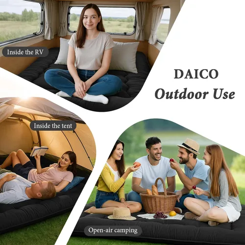 Vista 6 de DAICO Colchón japonés, colchón de futón plegable de 4 pulgadas de grosor Negro