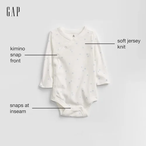 Vista 2 de GAP Body kimono unisex de manga larga para bebé