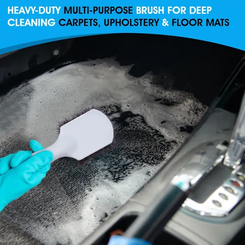 Vista 3 de Nanoskin Cepillo multiusos resistente para limpieza profunda de alfombras, tapicería y alfombrillas, cerdas de polipropileno duraderas, agarre