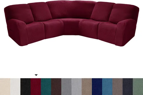 Vista 9 de LiveGo Funda reclinable de 5 plazas, 7 piezas, fundas elásticas para sofá modular reclinable para 5 cojines, fundas para sofá reclinable