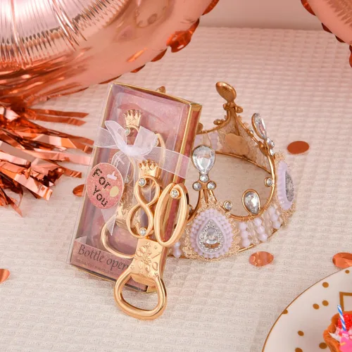 Vista 8 de 24 cajas de abrebotellas con temática de oro rosa para cumpleaños número 80, regalos de fiesta de boda, recuerdos de fiesta de cumpleaños