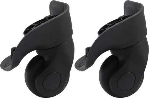 Vista 2 de RDEXP Juego de 2 ruedas negras de 1.92 pulgadas de diámetro para equipaje izquierdo y derecho con tornillos, pieza de repuesto