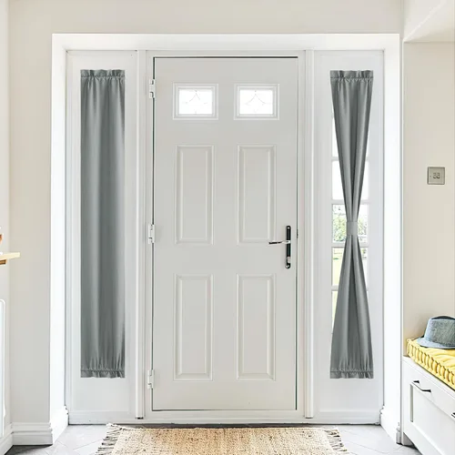 Vista 170 de NICETOWN Cortinas de Lino para Puerta Lateral - Cortinas Opacas con Aislamiento Térmico para Puerta Delantera Francesa para Sombra Pequeña