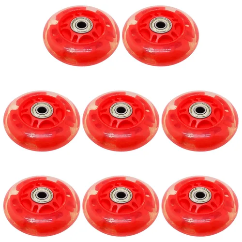 Vista 8 de Ruedas de patín en línea con rodamientos, hoja de rodillo de 2.5 pulgadas, ruedas transparentes para exteriores e interiores, para sillas de Negro