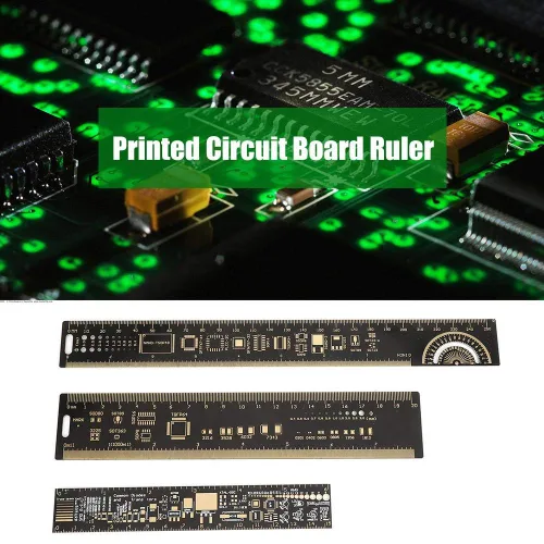 Vista 3 de Regla multifuncional, 3 tipos de conjunto 15/20/9.8 in 6.3/7.87/10.23 pulgadas regla de PCB de ingenieros electrónicos regla multifuncional regla