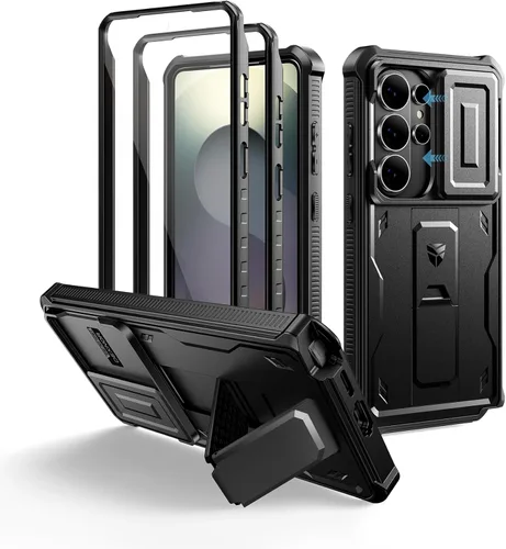 Vista 44 de Dexnor Funda para Samsung Galaxy S24 con Cubierta Deslizante Integrada para Cámara y Protector de Pantalla y Soporte, Funda Resistente a los Golpes