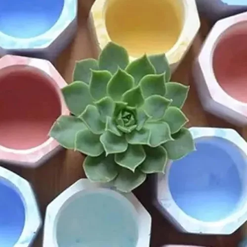 Vista 6 de Molde de silicona de hormigón, 3 piezas de moldes de silicona para macetas de plantas suculentas, moldes de silicona para hormigón, moldes de vidrio