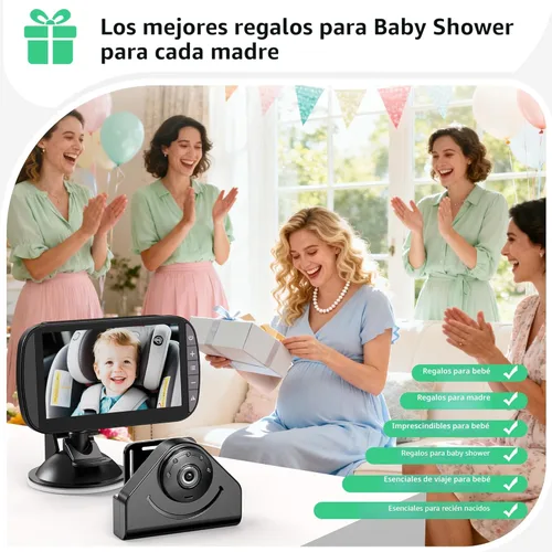Vista 8 de Monitor inalámbrico de cámara de automóvil para bebé, pantalla de 4.3 pulgadas con rotación de 360°, cámara de asiento de automóvil orientada hacia