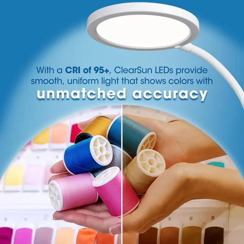 Vista 4 de OttLite Good Housekeeping - Lámpara LED circular, carga inalámbrica, color blanco
