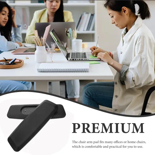Vista 4 de 2 almohadillas ergonómicas para reposabrazos de silla de oficina, fundas de brazo de poliuretano para reemplazo de sillas de computadora