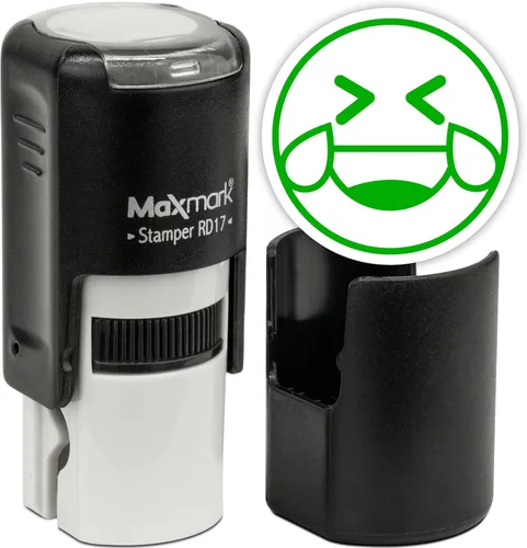 Vista 114 de MaxMark Sello de Emoji Autoentintado Redondo - Enojada - Tinta Negra