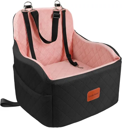 Vista 10 de Lealchum Asiento elevador de automóvil para perro, tela ultrasuave y relleno de espuma viscoelástica, cojín elevado, 3 correas y canal para cinturón