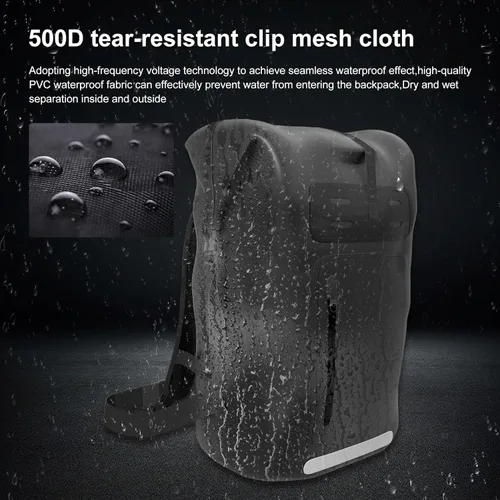 Vista 5 de Mochila impermeable, mochila de senderismo resistente, mochila seca de 35/55/85L, resistente al agua, para hombres, cierre enrollable, para kayak