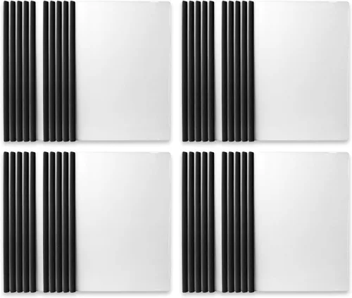 Binditek 40 paquete de fundas transparentes resistentes con barras deslizantes, capacidad para 25 hojas, fólder con barra deslizante de 5 mm, tamaño