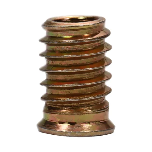 Vista 10 de MroMax 20 piezas de insertos de tuerca para muebles M6x10mm, acero al carbono, zincado, hexagonal interno, tornillo con brida, insertos de madera