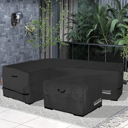 Vista 6 de ULTCOVER Funda impermeable para sofá de patio en forma de L y orientación a la izquierda, para sofá modular de 4 plazas, 58 pulgadas de ancho