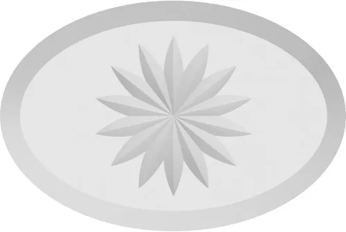 Vista 2 de Ekena Millwork ROSP040X028X100DAL10 Roseta estándar con borde biselado, 4 pulgadas de ancho x 2 3/4 pulgadas de alto x 1 pulgada, PVC