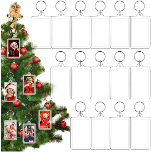 Yaomiao Acrylic Photo Frame Keychain Holder Photo Picture Insert Blank Keyring for DIY Craft