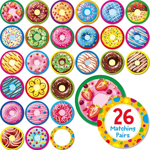 Vista 12 de Hebayy 36 pares de tarjetas flash de dibujos animados a juego de animales borrables (72 unidades, cada una mide 2 x 2 pulgadas)