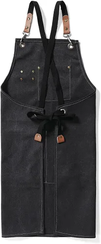 Vista 2 de Kitchen Chef Aprons for Women and Men with 3 Pockets for Cooking BBQ Bib Work