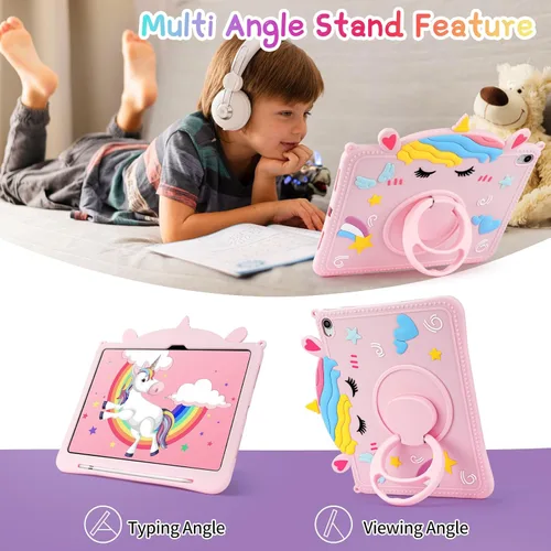 Vista 3 de VOFUOE Funda para iPad A16 de 11ª generación 2025, para iPad de 10ª generación 2022 de 10.9 pulgadas con protector de pantalla, llavero de muñeca