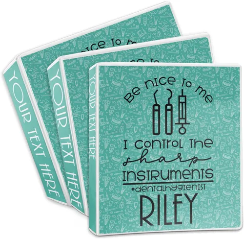 Vista 3 de Carpeta personalizada de 3 anillas para higienista dental - 3 pulgadas