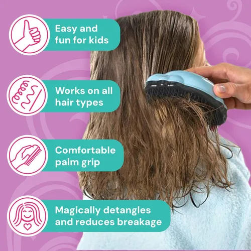 Vista 4 de Knot Genie, Cepillo para desenredar el cabello, Azul