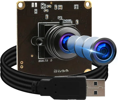 Vista 10 de Módulo de cámara USB 1080P para Raspberry Pi, 2MP 30FPS CMOS IMX323 Cámara web de poca luz con lente de 0.142 in, tablero de cámara industrial