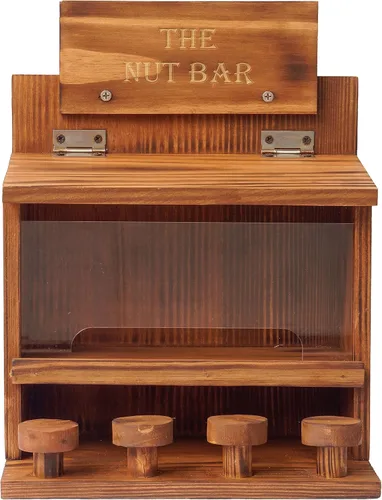 Vista 6 de MIXUMON Mesa Alimentadora de Ardillas The Nut Bar, Comedero de Mesa de Picnic de Madera para Ardillas, Alimentador de Ardillas Duradero para Mazorca