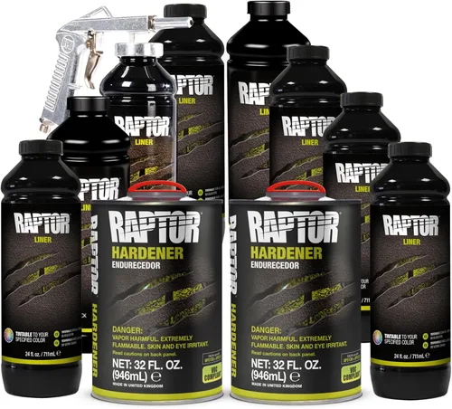 U-POL raptor tintable uretano spray-on truck bed maletero kit c/libre pistola, 8 litros