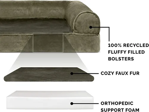 Vista 81 de Furhaven - Cama ortopédica para perros, estilo sofá, acolchada, con funda extraíble y lavable, color gris hierro, tamaño jumbo plus (XXL)