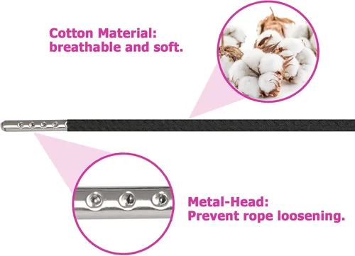 Vista 3 de 10 cordones de cordón con fácil Threaders, reemplazo de cadena de sudadera con capucha con enhebradores de cordón flexible rosa para pantalones