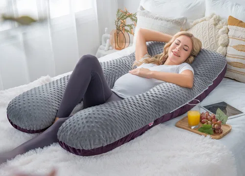 Vista 8 de Meiz Almohada de embarazo, almohada corporal de embarazo, almohadas de embarazo para dormir, almohada de maternidad para mujeres embarazadas