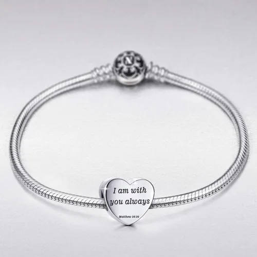 Vista 4 de MUERDOU Pulsera con dije de corazón en forma de versículo bíblico cristiano oración fe joyería religiosa regalos para mujeres