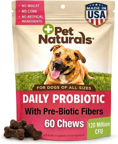 Pet Naturals Probiótico diario para perros, 120M CFU - Pre y probióticos para la salud digestiva de los perros, salud intestinal, apoyo