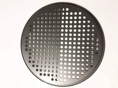 Vista 5 de Sartén para pizza con agujeros - Bandeja de pizza antiadherente de acero al carbono, bandejas para pizza, bandeja para pizza perforada redonda
