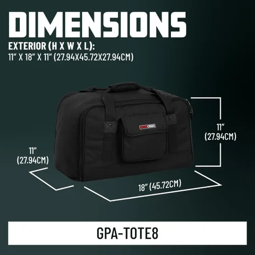 Vista 6 de Gator Cases - Bolsa de mano para altavoces compactos de 8 pulgadas, compatible con QSC K8, Yamaha DXR8 y más (GPA-TOTE8)