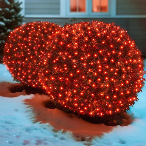 Vista 8 de Red de luces LED verdes de Navidad para exteriores, 120 LED de 6 x 5 pies, tira de luces de malla conectables para exteriores e interiores