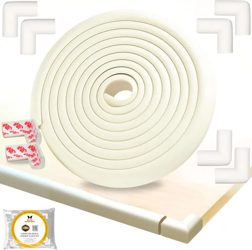 Vista 9 de Protector de borde de mesa a prueba de bebés (borde de 18 pies + 8 esquinas) protector de esquinas y bordes a prueba de bebés, espuma de goma NBR