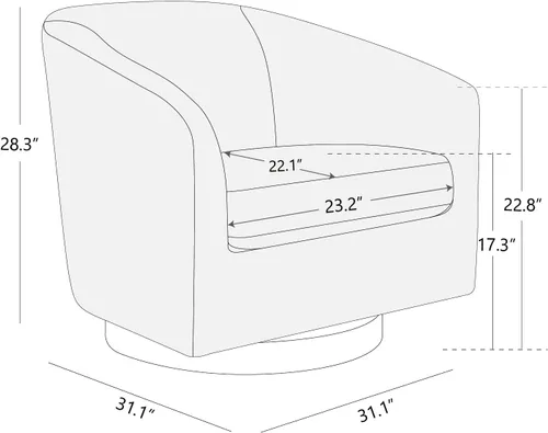 Vista 3 de CHITA - Silla giratoria decorativa, tapizada en terciopelo con certificación FSC, estilo barril, para sala de estar, completamente ensamblada