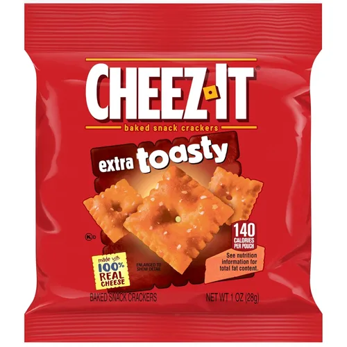 Vista 7 de Cheez-It Galletas de queso, galletas horneadas, porción individual, extra tostadas (40 bolsas)