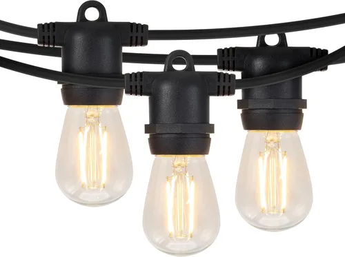 Brightech Ambience Pro - Guirnalda de luces LED de 105 pies, iluminación de patio de grado comercial de 1 W, impermeable para exteriores,