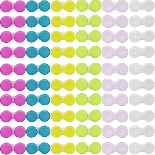 RONYOUNG Caja de soporte para lentes de contacto con ojos izquierdos/derechos, 60 unidades, 6 colores