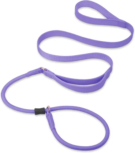 Vista 27 de Correa antideslizante para perro, correa de entrenamiento para perros con doble asa, correa antideslizante de cuero suave y collar, correa de nailon